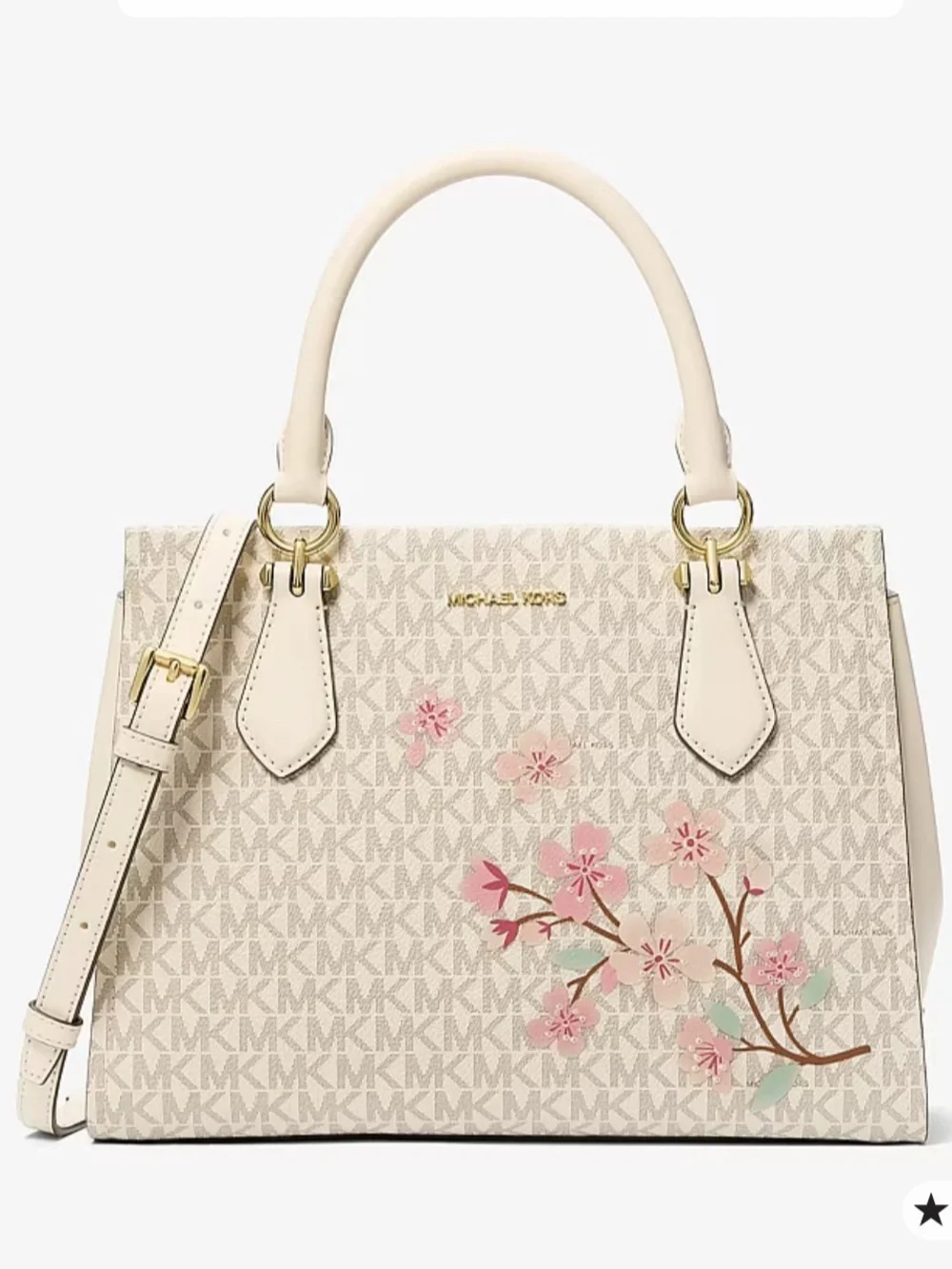 NWT Michael Kors Marilyn Medium Embellished Signature Logo Satchel